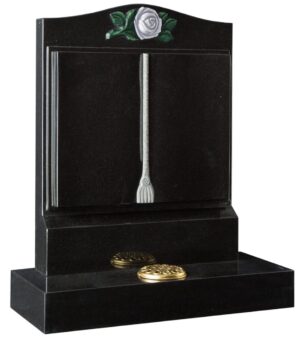 wg142 book shaped memorial with carved rose