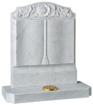 wg188 funeral headstone book with flower carving