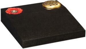 wg257 cremation memorial with carved poppy design