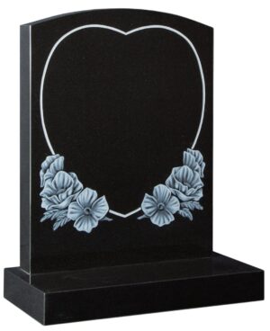 wg33 cemetery memorial oval top headstone with heart pin line