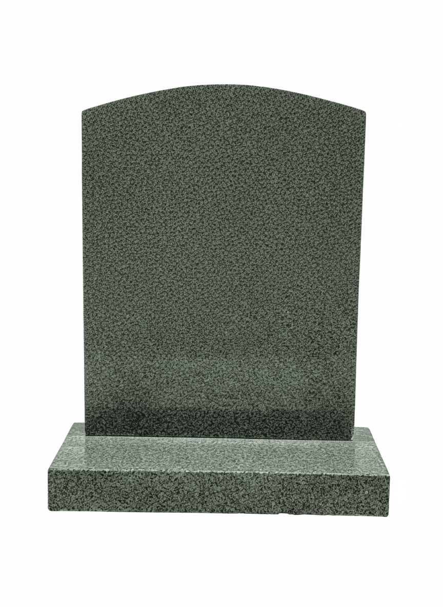arc top headstone – karin grey granite