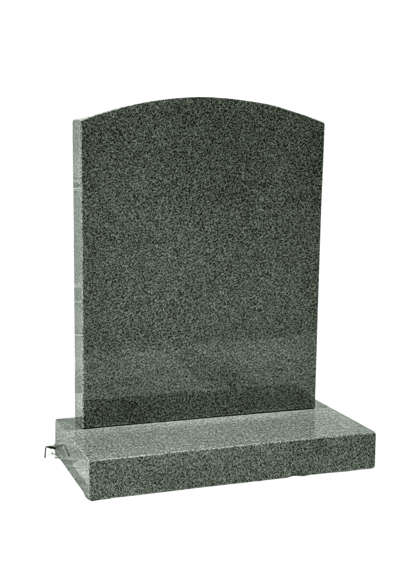 arc top headstone – karin grey granite