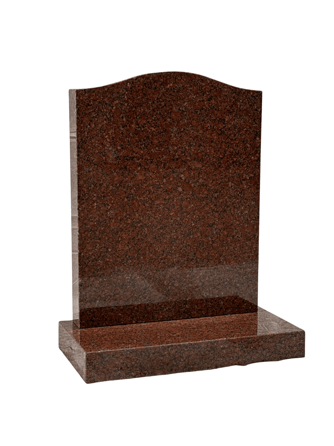ogee top headstone – ruby red granite