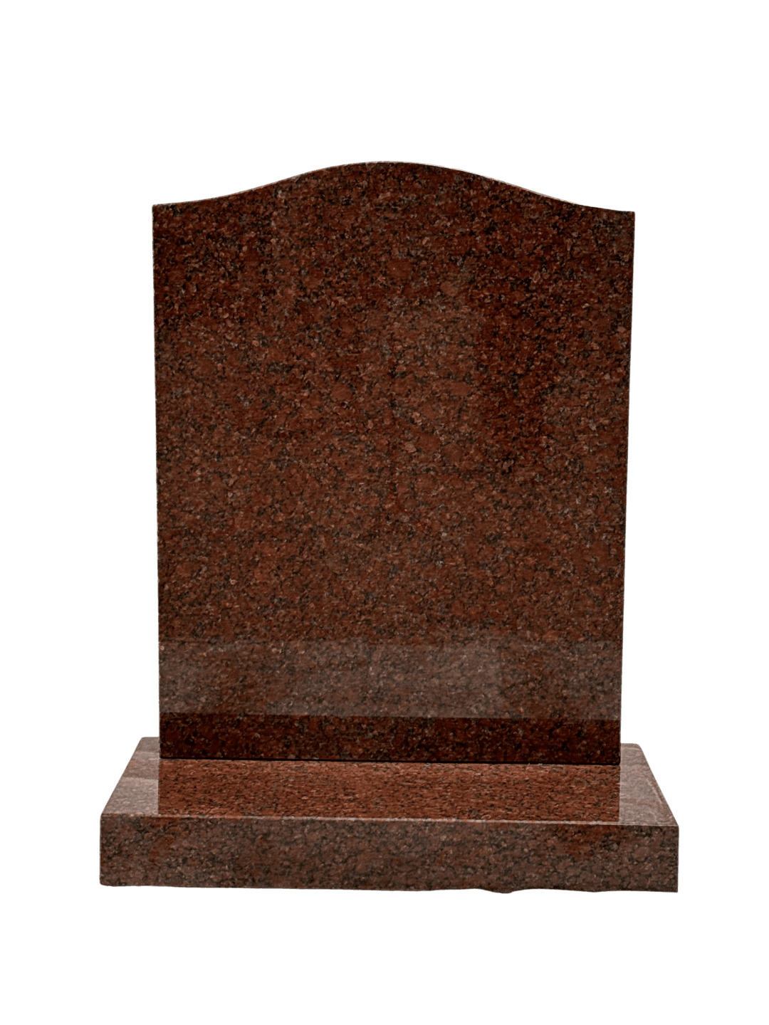 ogee top headstone – ruby red granite