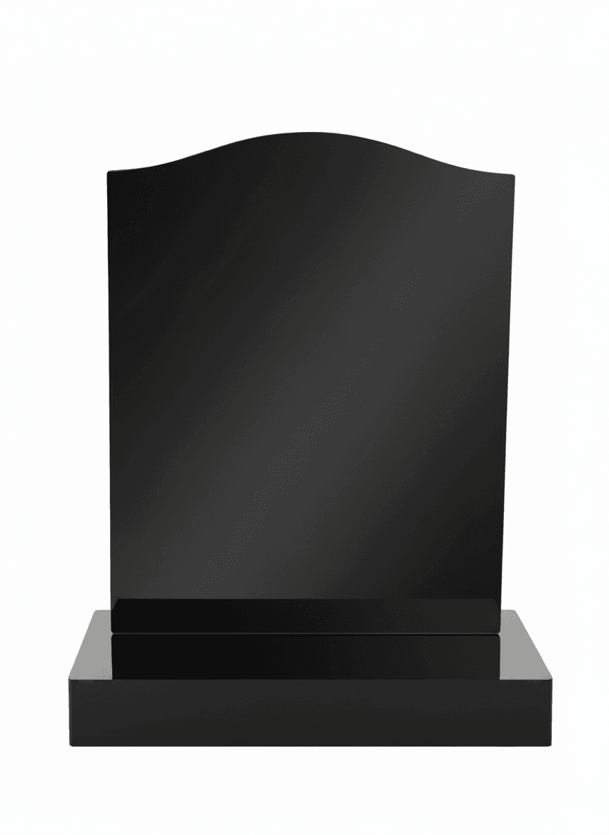 ogee top headstone black granite