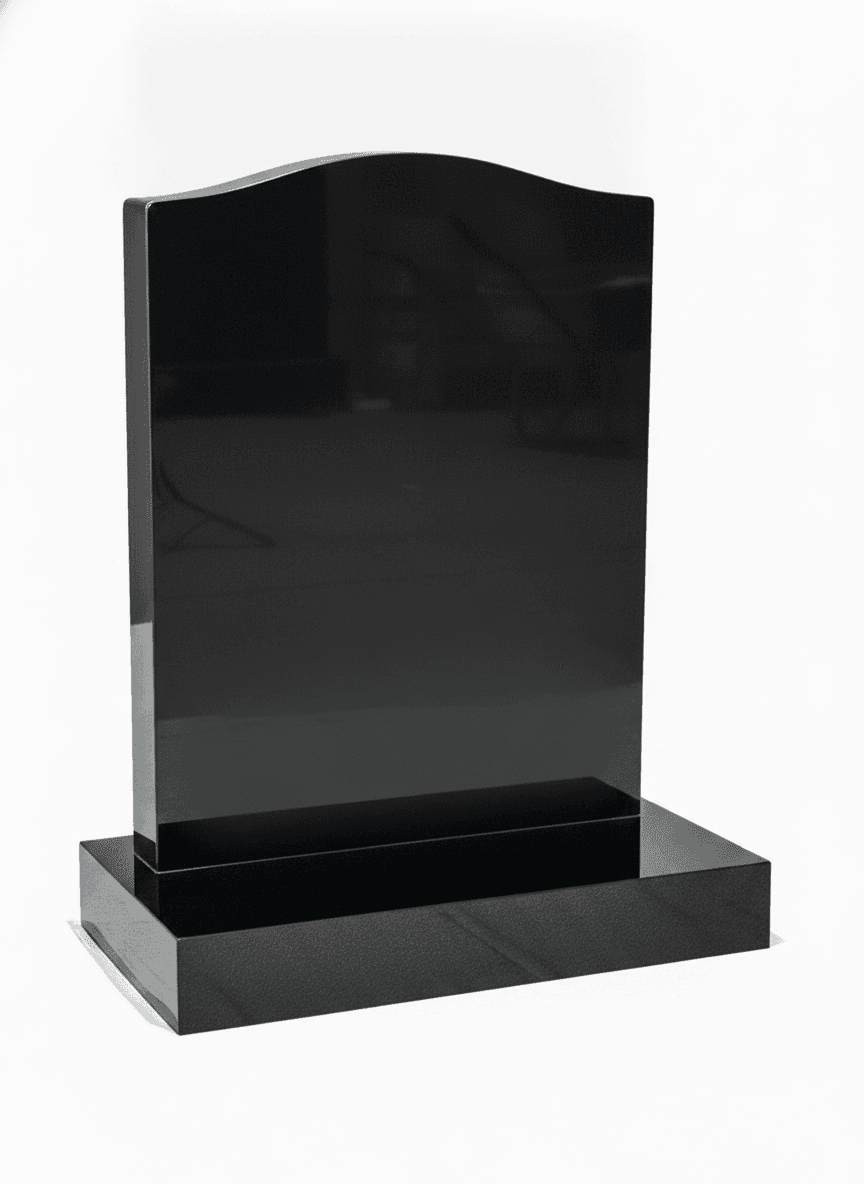 ogee top headstone black granite