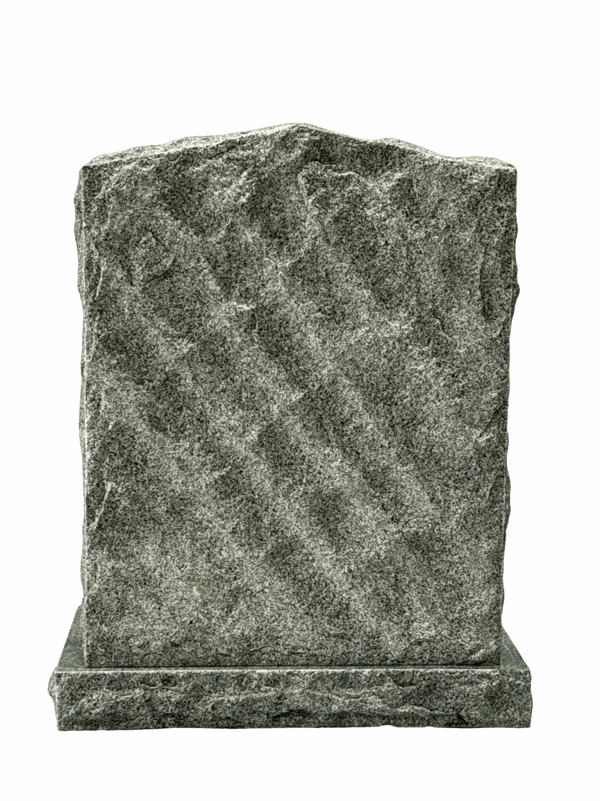 peon top headstone with rustic back & sides – karin grey granite