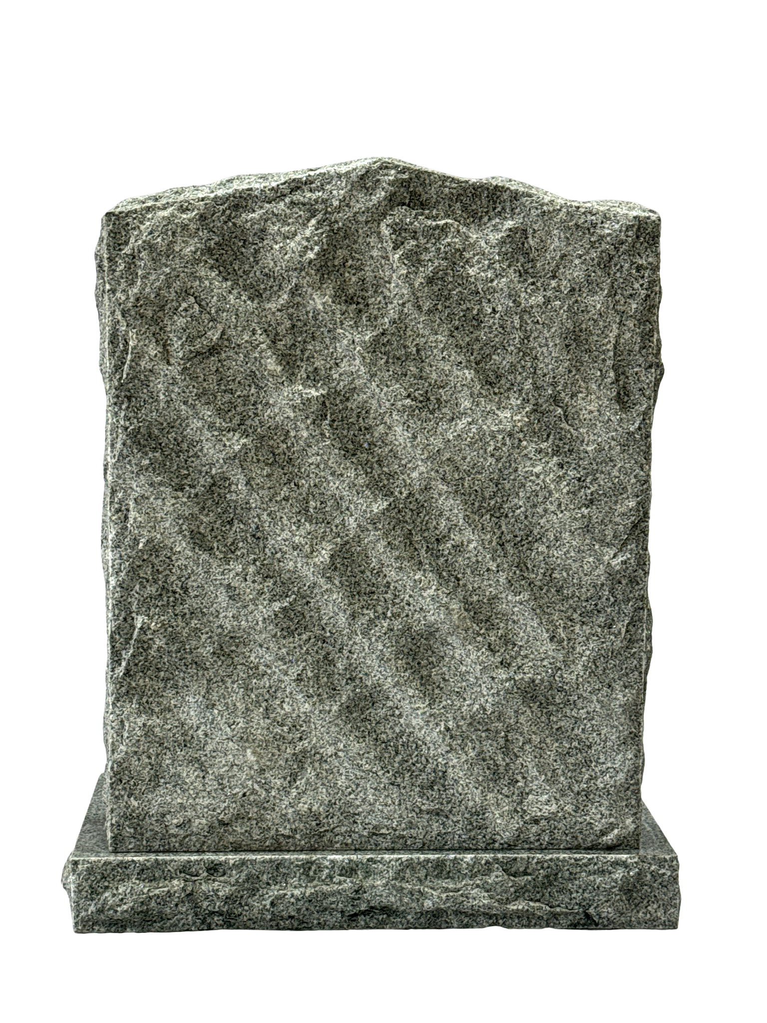peon top headstone with rustic back & sides – karin grey granite