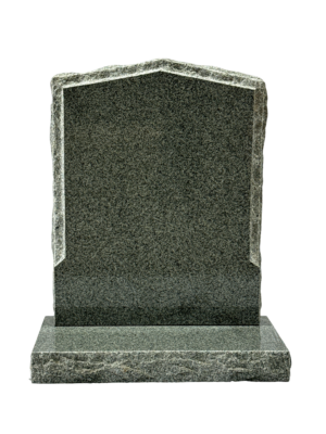 peon top headstone with rustic back & sides – karin grey granite